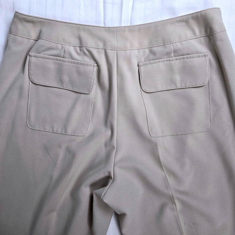 Worthington Stretch Dress Pants Womens 10T Tall Beige Tan Straight Leg Trousers - Picture 8 of 13